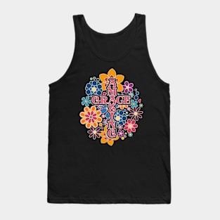 Amazing Grace Floral Art Tank Top